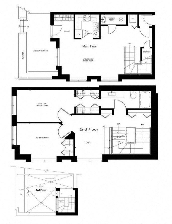 Floor plan for 2 beds, 1.5 baths, 1225 sqft